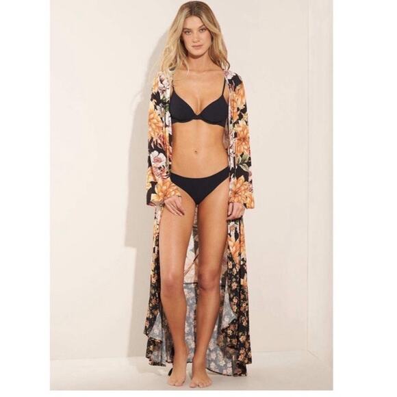 Maaji Glorious Garden Moonbow Maxi Kimono Swim Coverup Tropical Size M Floral - Picture 3 of 16